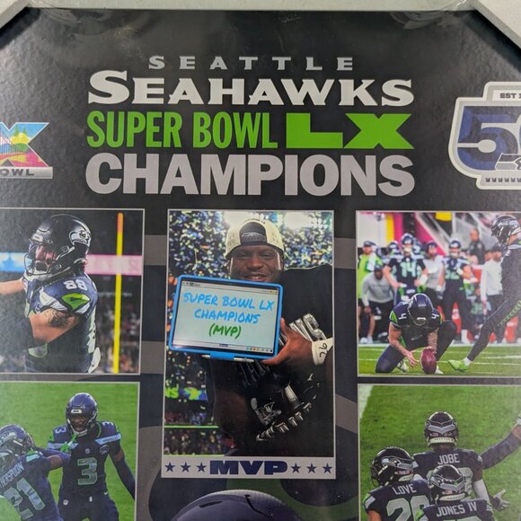 Seattle Seahawks Super Bowl LX Championship Plaque (16x20") *NEW* - Picture 3 of 6